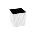 Designový květináč JUKA RATTAN 30 x 30 cm bílá